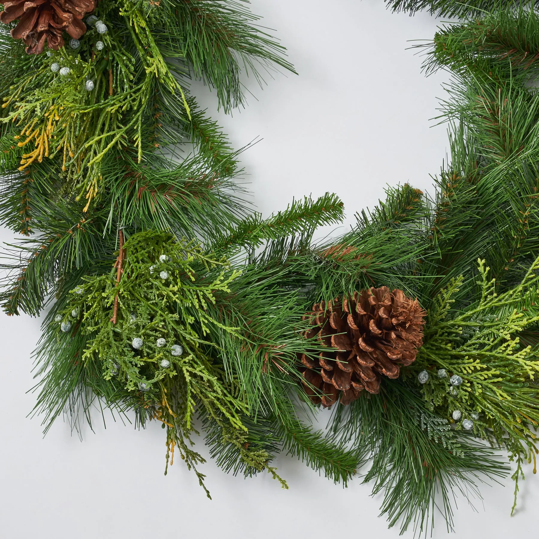 Classic Holiday Greens & Pinecone Christmas Front Door Garland Table Runner