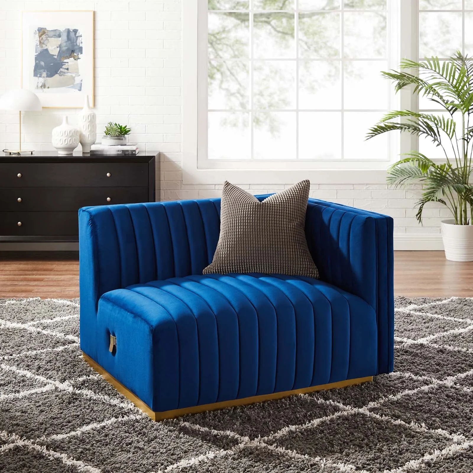 Conjure Channel Tufted Performance Velvet Right-Arm Chair by Modway