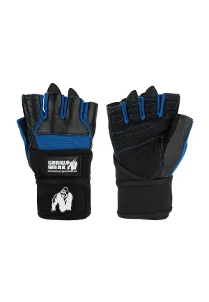 Dallas Wrist Wraps Gloves - Black/Blue