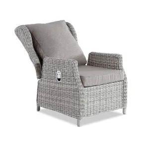 Ellis Reclining Lounge Chair - White Grey