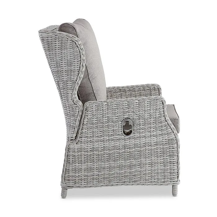 Ellis Reclining Lounge Chair - White Grey