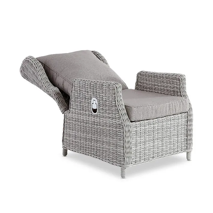 Ellis Reclining Lounge Chair - White Grey