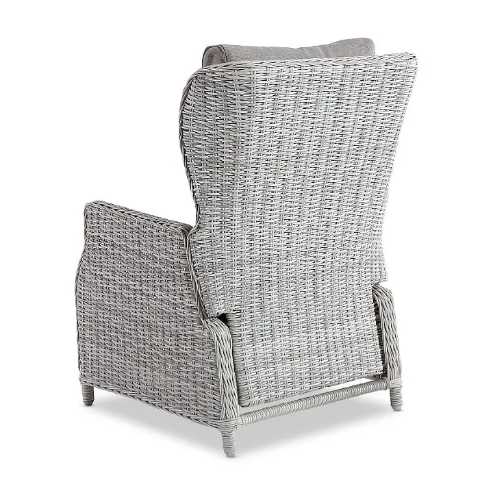 Ellis Reclining Lounge Chair - White Grey