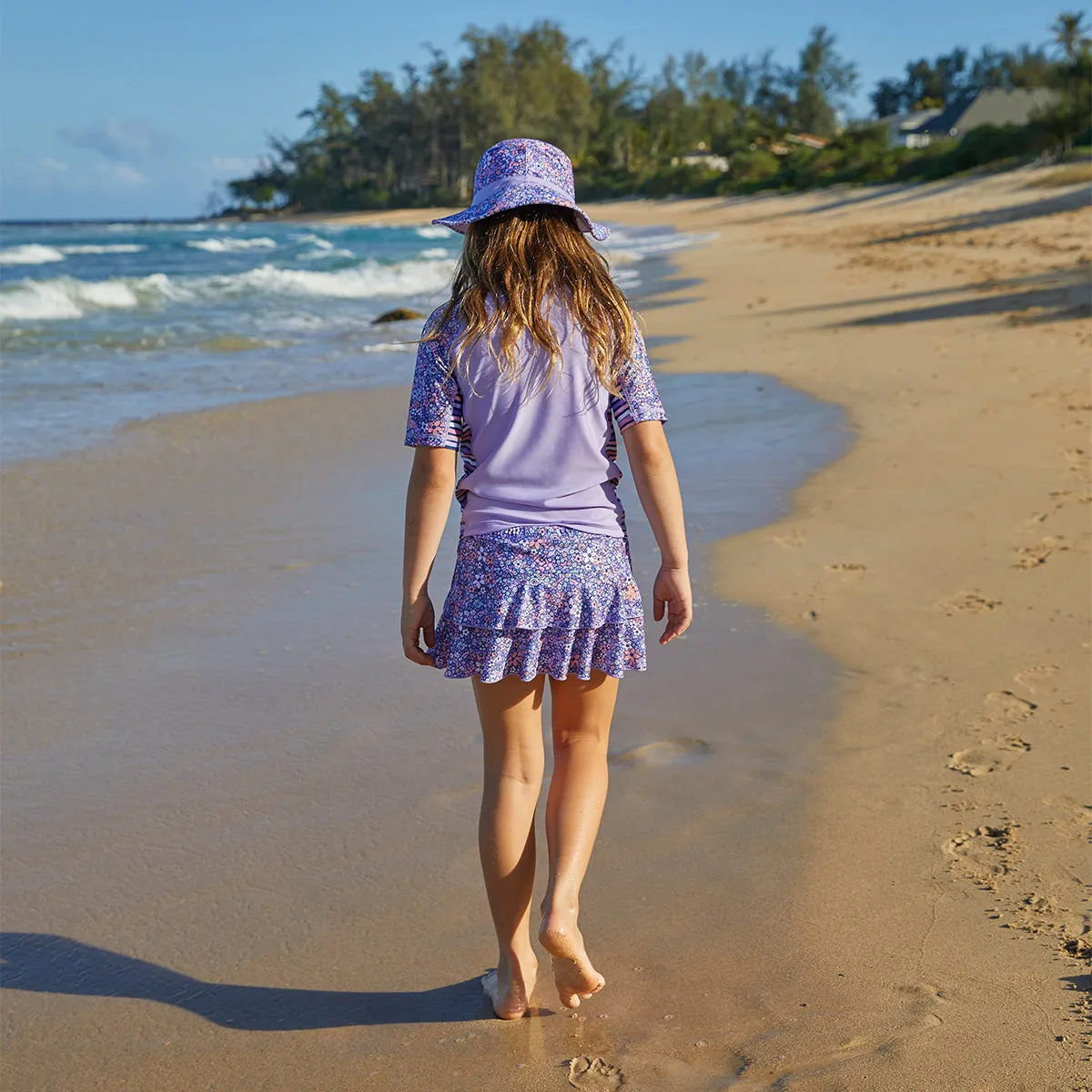 Girl's Short Sleeve Sunny Swim Shirt