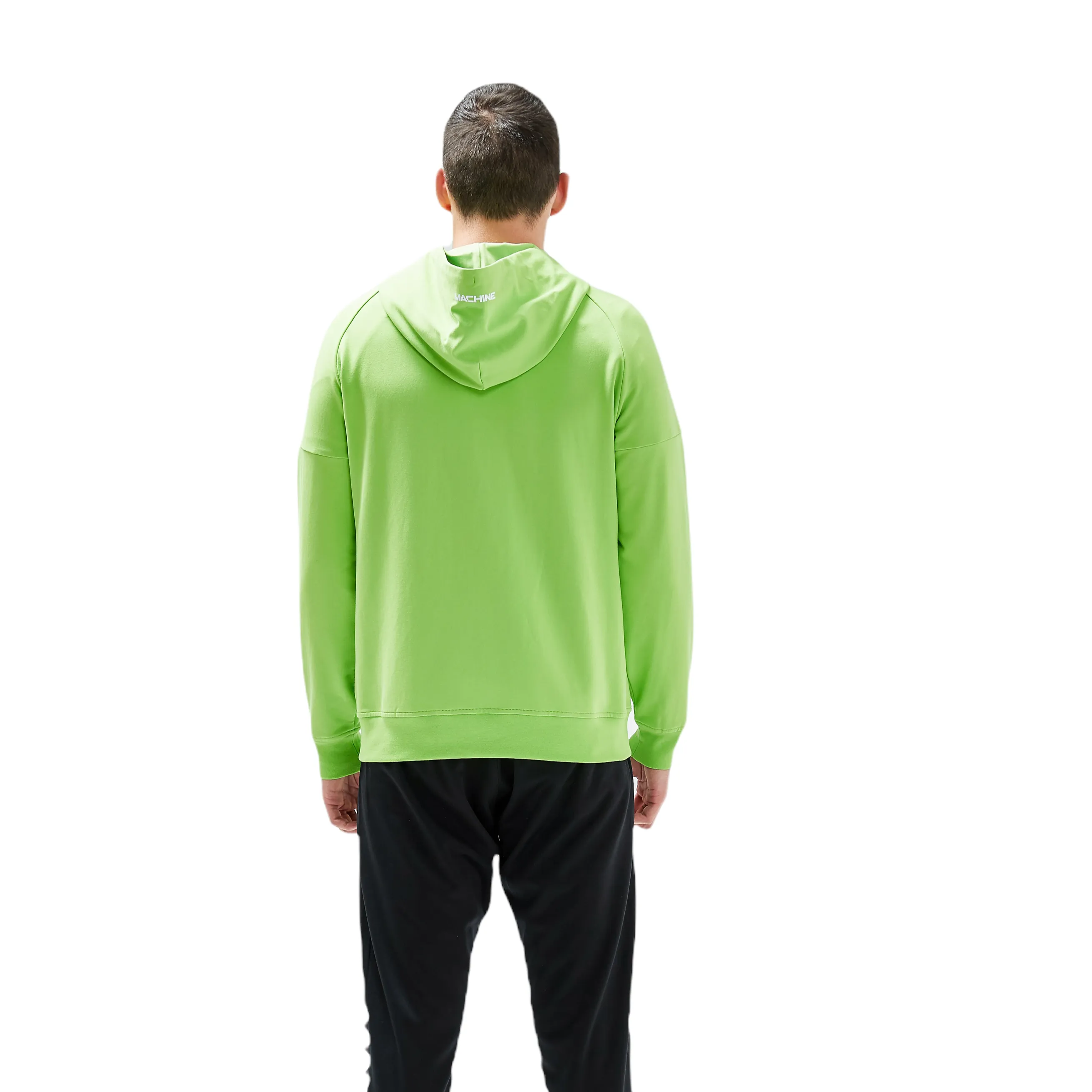 Great Jones Full Zip Cotton Hoodies in Neon Green