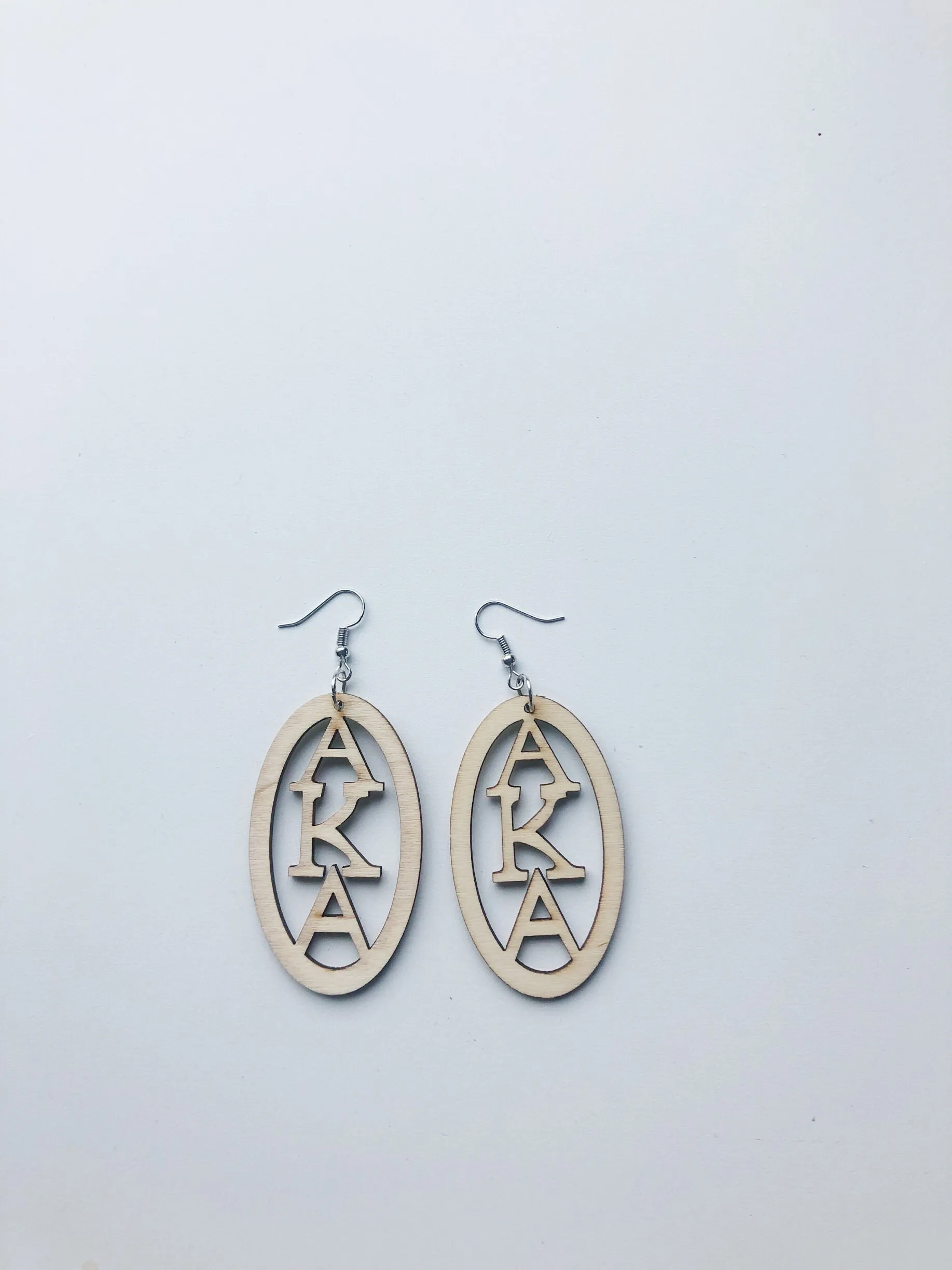 Greek Letter Wooden Earrings