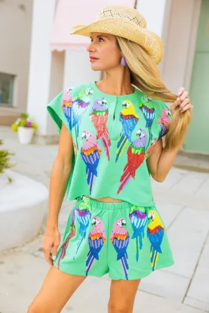 Green Scattered Parrot Short