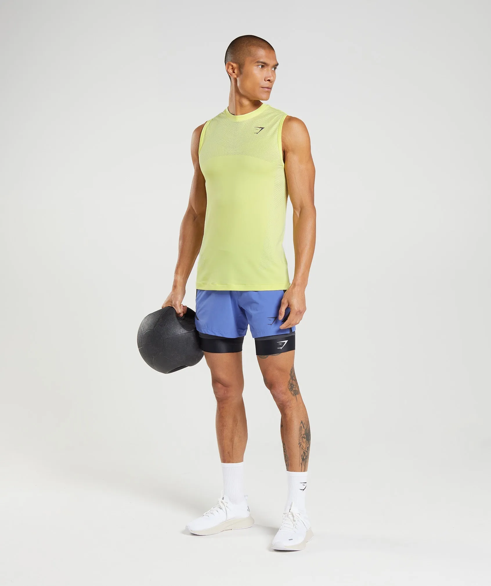 Gymshark Apex Seamless Tank - Firefly Green/White