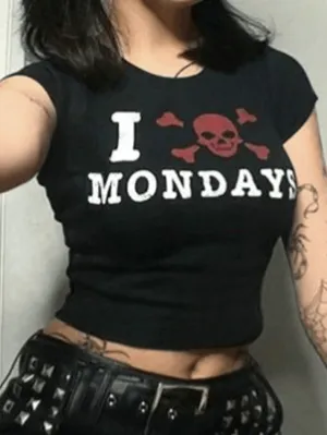 Hate Monday Printed Crop Top