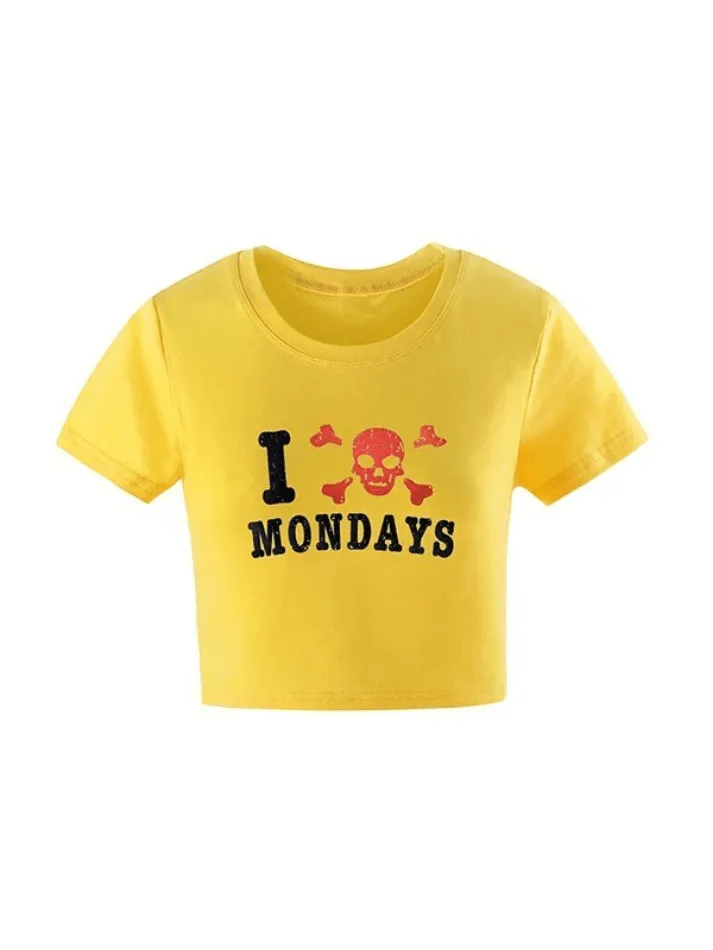 Hate Monday Printed Crop Top