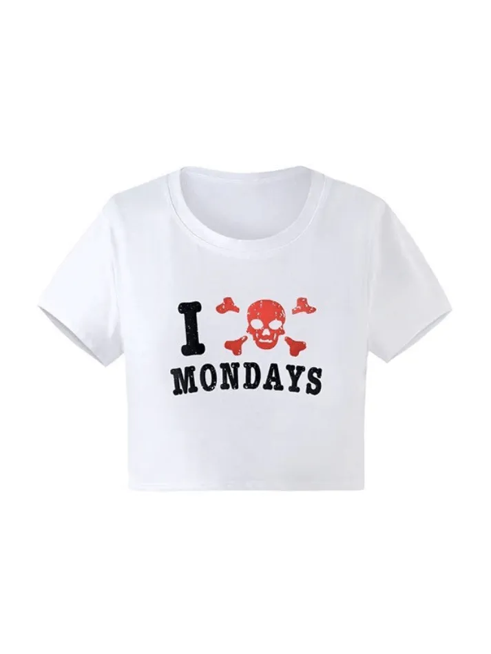 Hate Monday Printed Crop Top