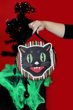 Haunted Holiday Cat Face Crossbody Purse