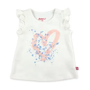 Heart Splatter Organic Cotton Flutter Top