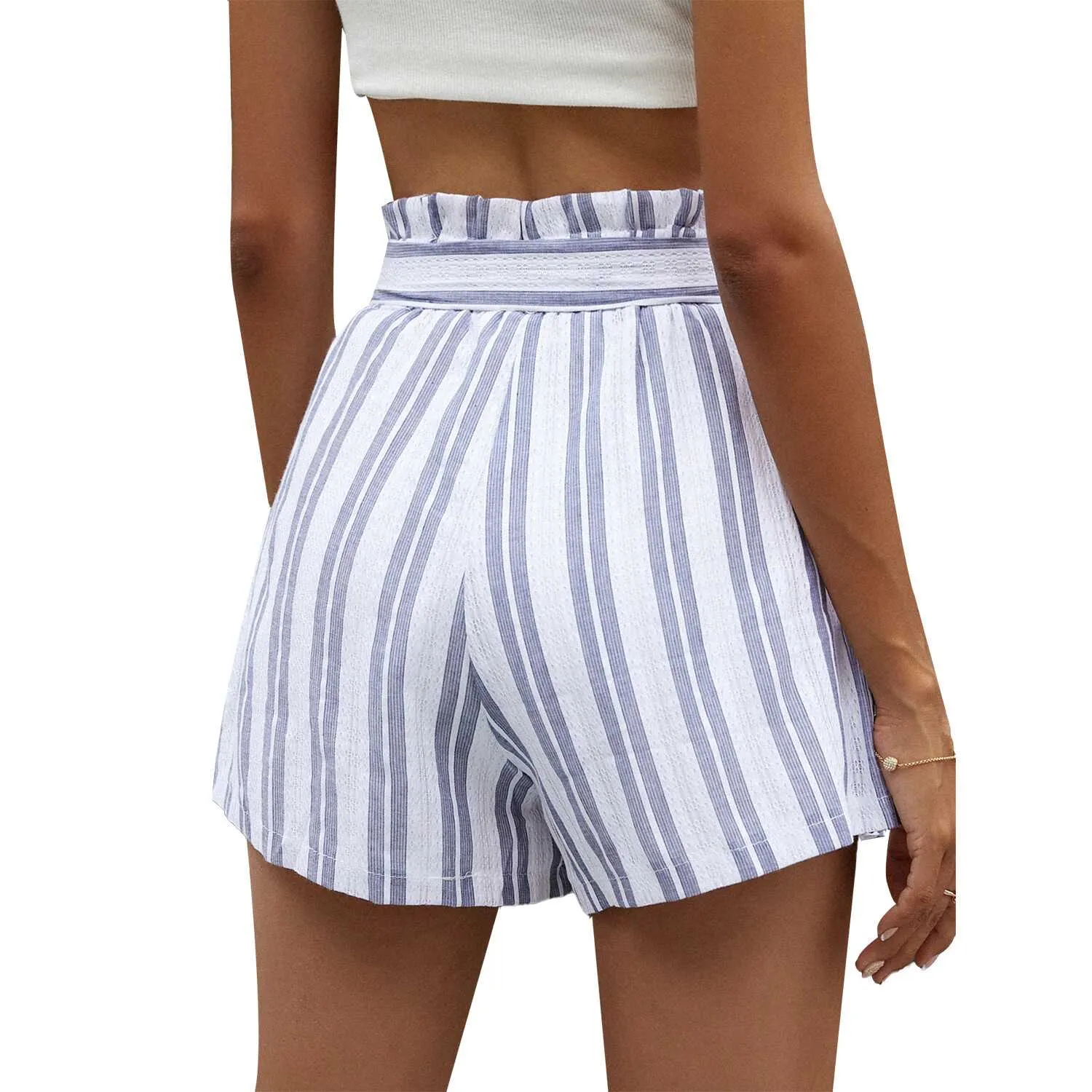 High Waist Striped Shorts