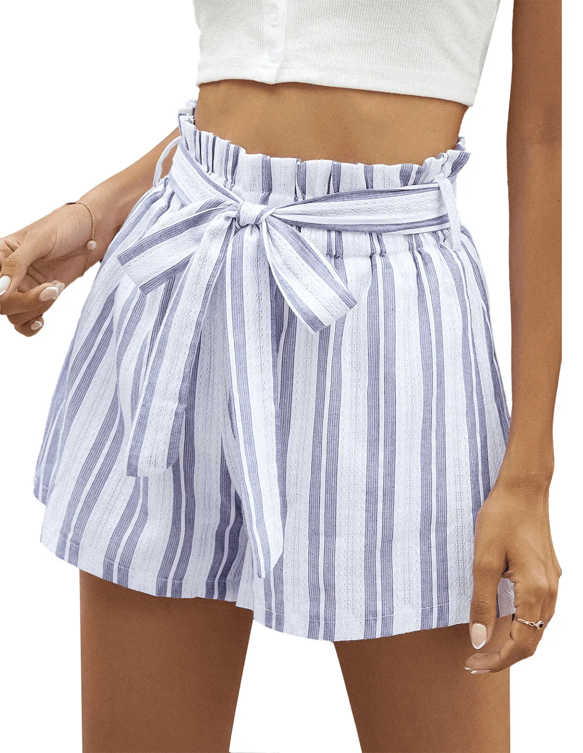 High Waist Striped Shorts