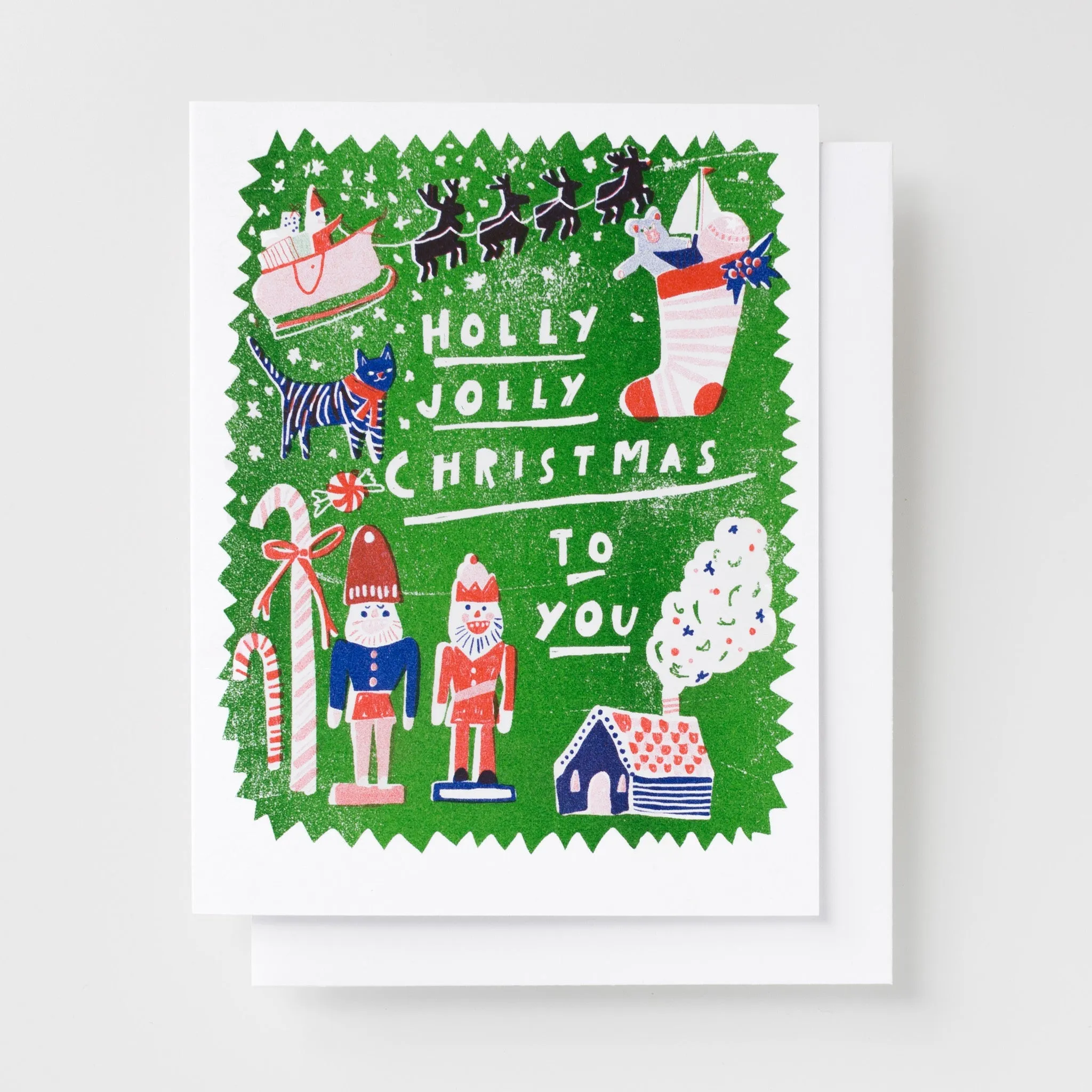 Holly Jolly Christmas - Risograph Card