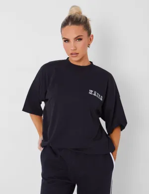 Kaiia Logo Oversized T-shirt in Black