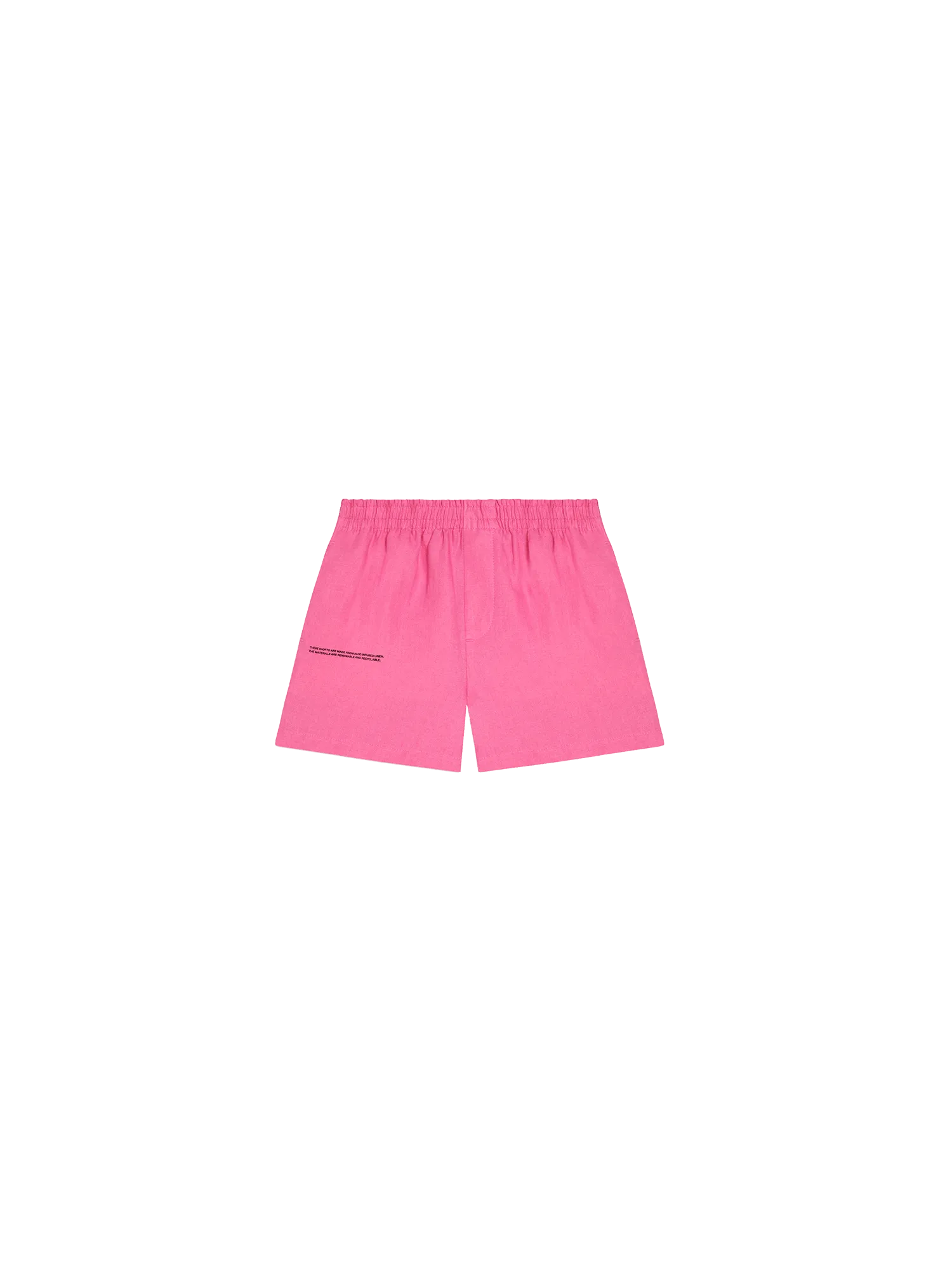 Kids Aloe Linen Shorts—flamingo pink