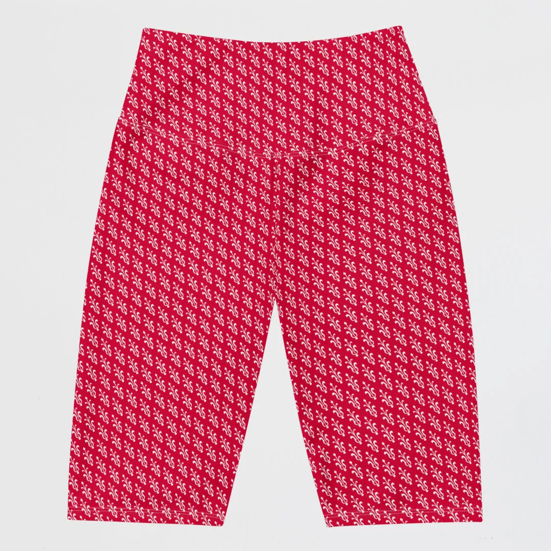 KOBOMO Fleur De Lis Bike Shorts - Crimson Red