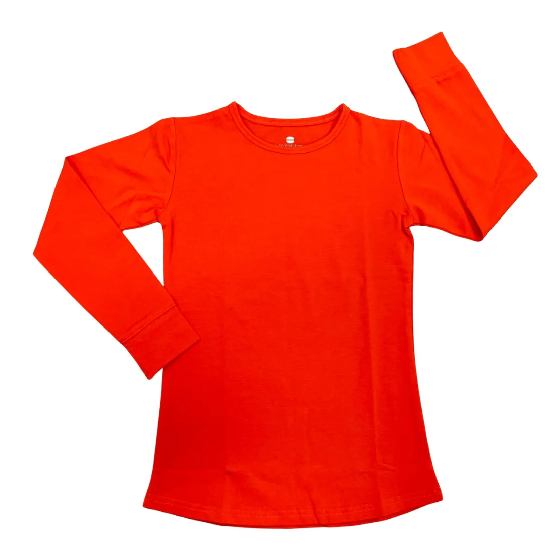 Long Sleeve Scoop Tee - Red