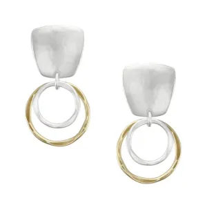 Marjorie Baer Clip Hammered Hoops Earrings