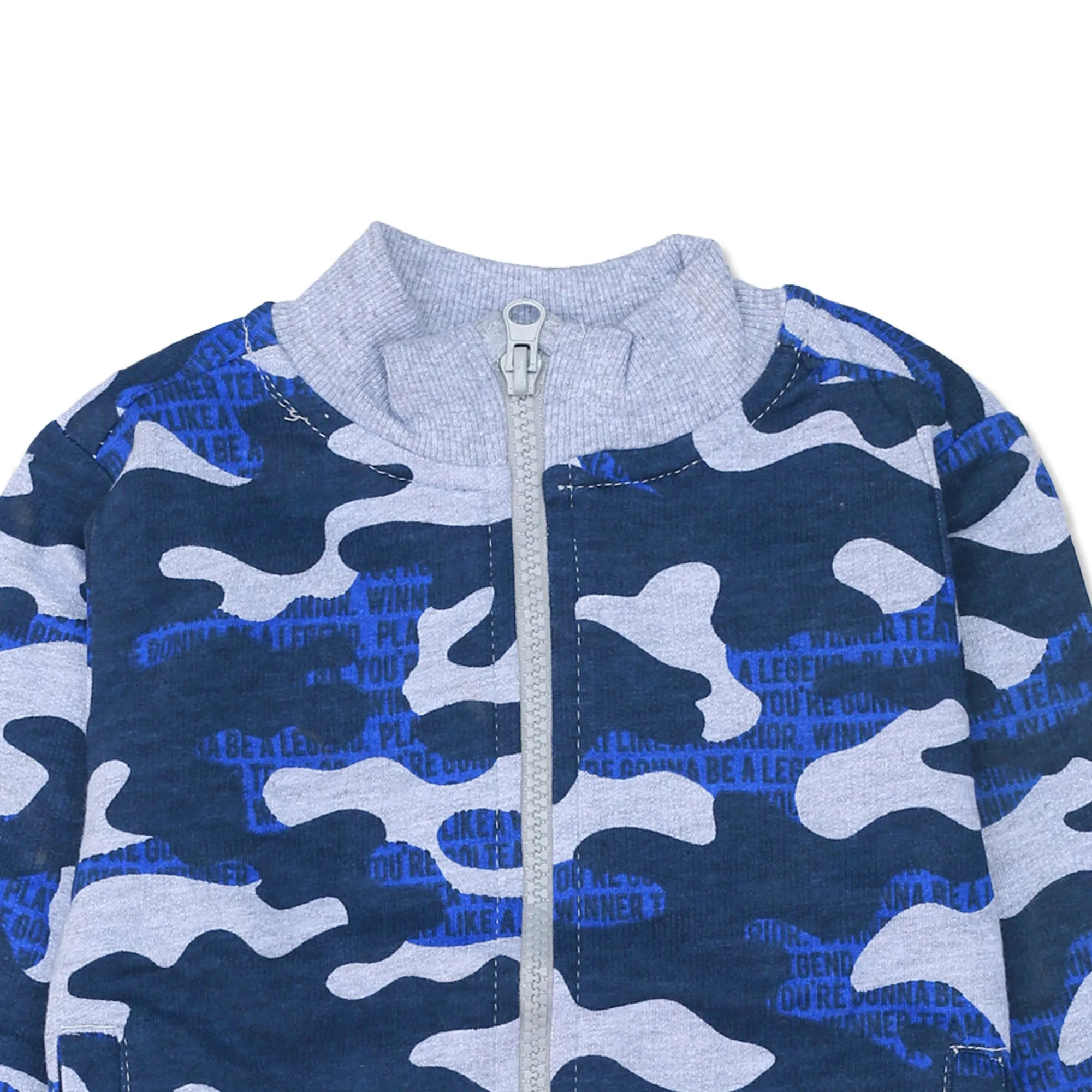 MC - Kids 'Grey' Camoflage Print Terry Zipper MC572