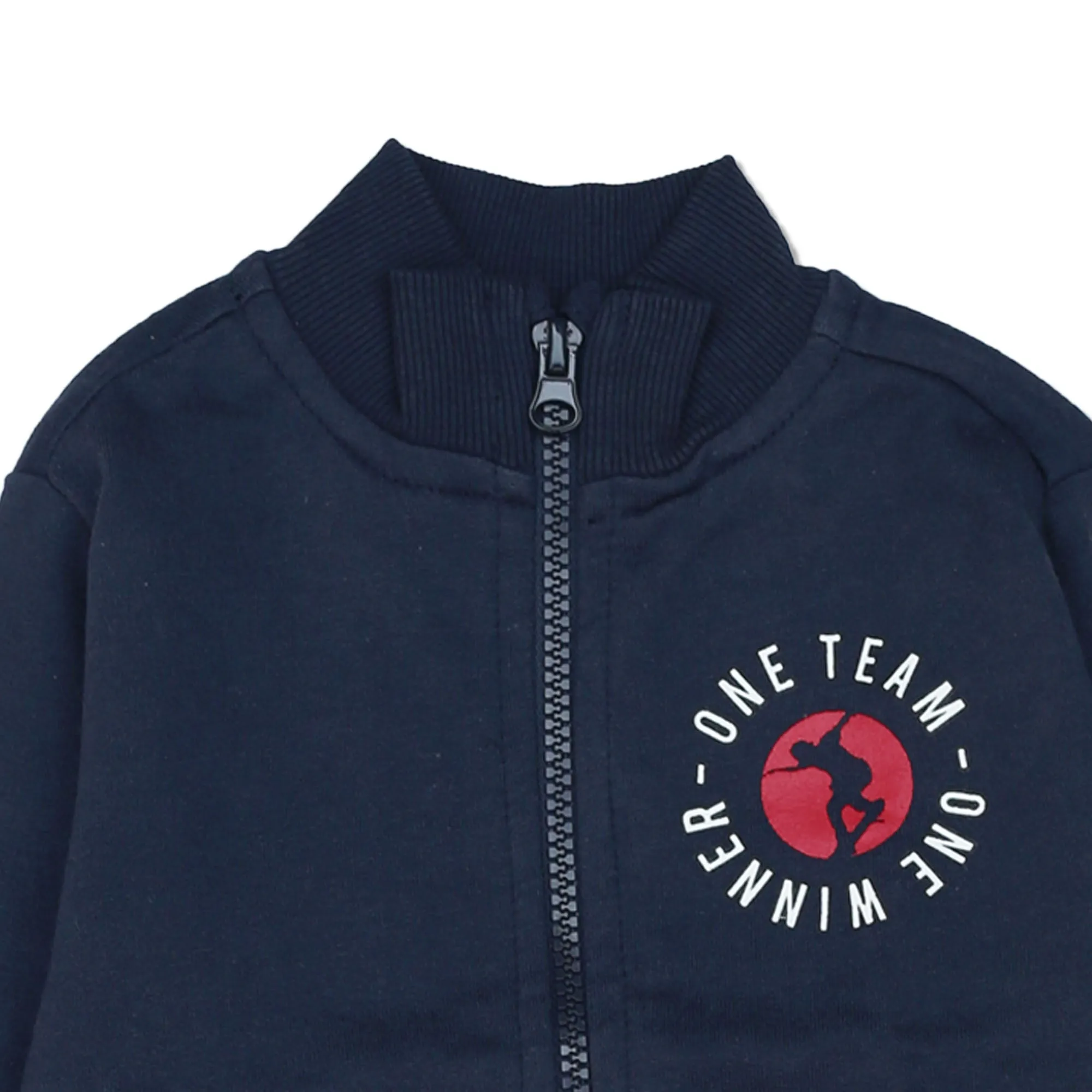 MC - Kids 'Navy' One Team WInner Printed Terry Zipper mc576