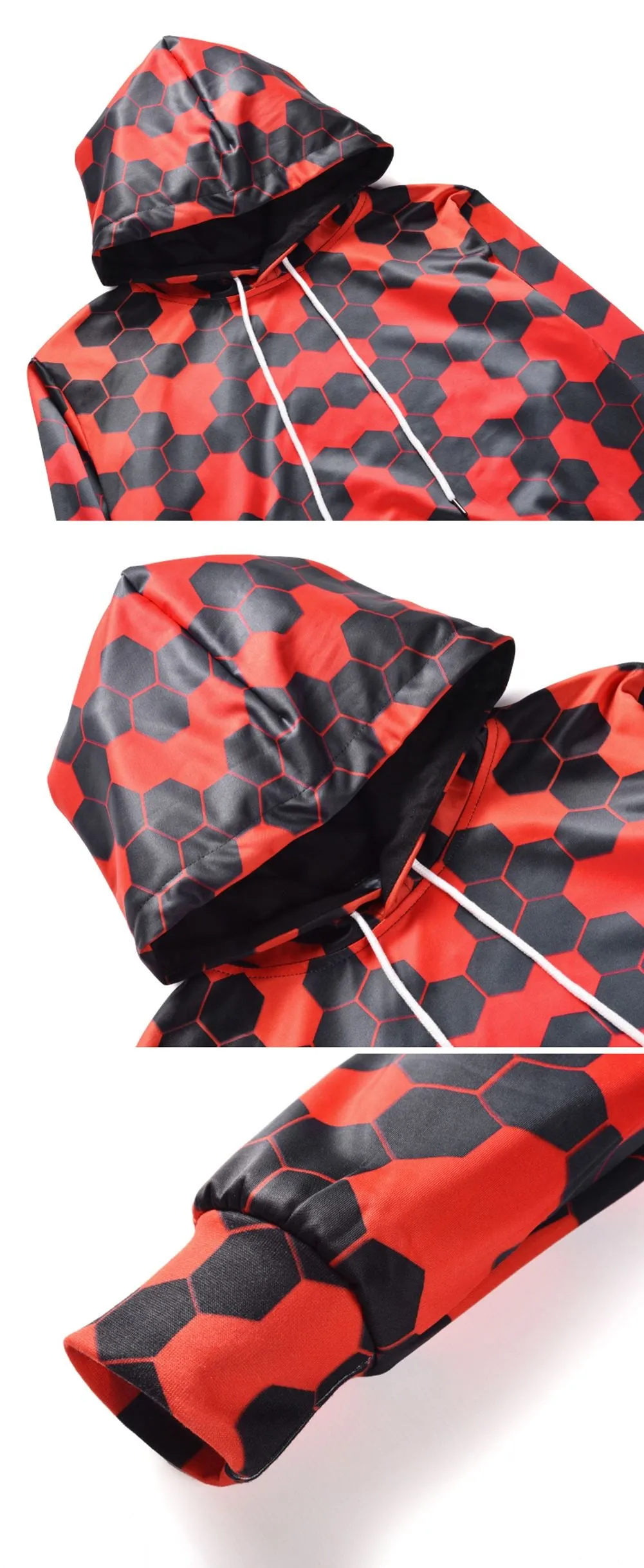 Men/women Creative Black Red Hive Hoodies