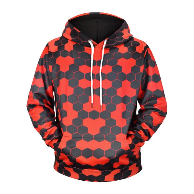 Men/women Creative Black Red Hive Hoodies