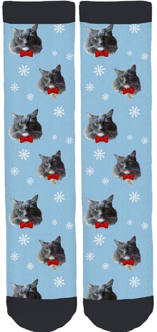 Moe Grey the Cat Crew Socks