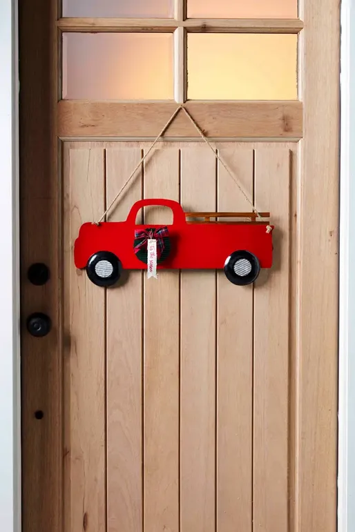 Mudpie Reversible Tin Truck Door Hang