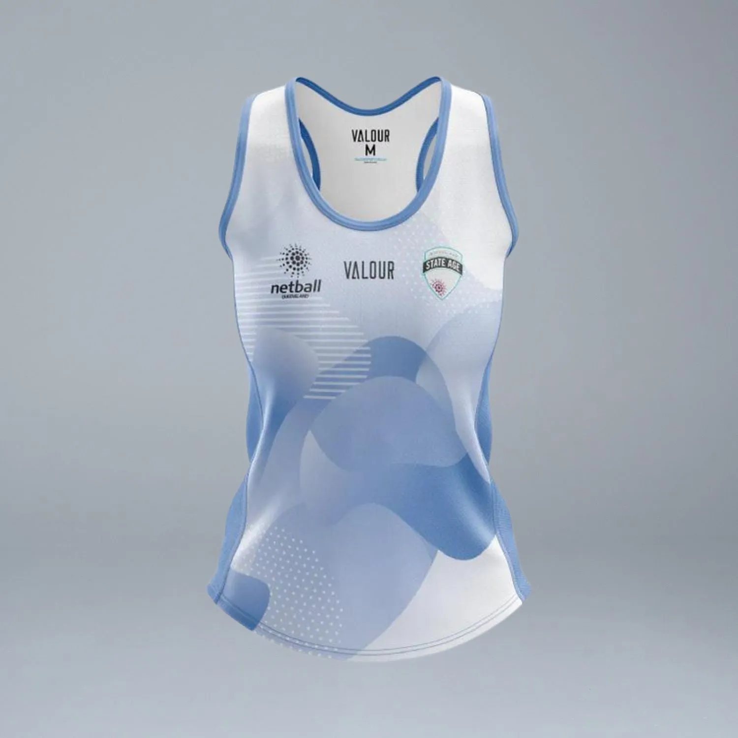 Netball QLD State Age Cornflower Singlet