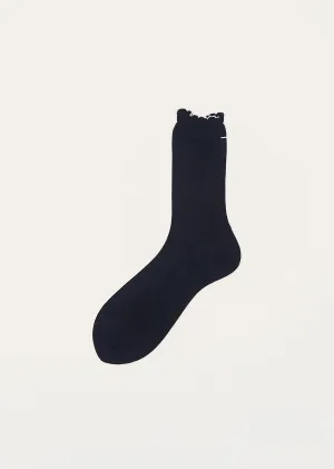 Organic Plain Knitted Socks — Navy