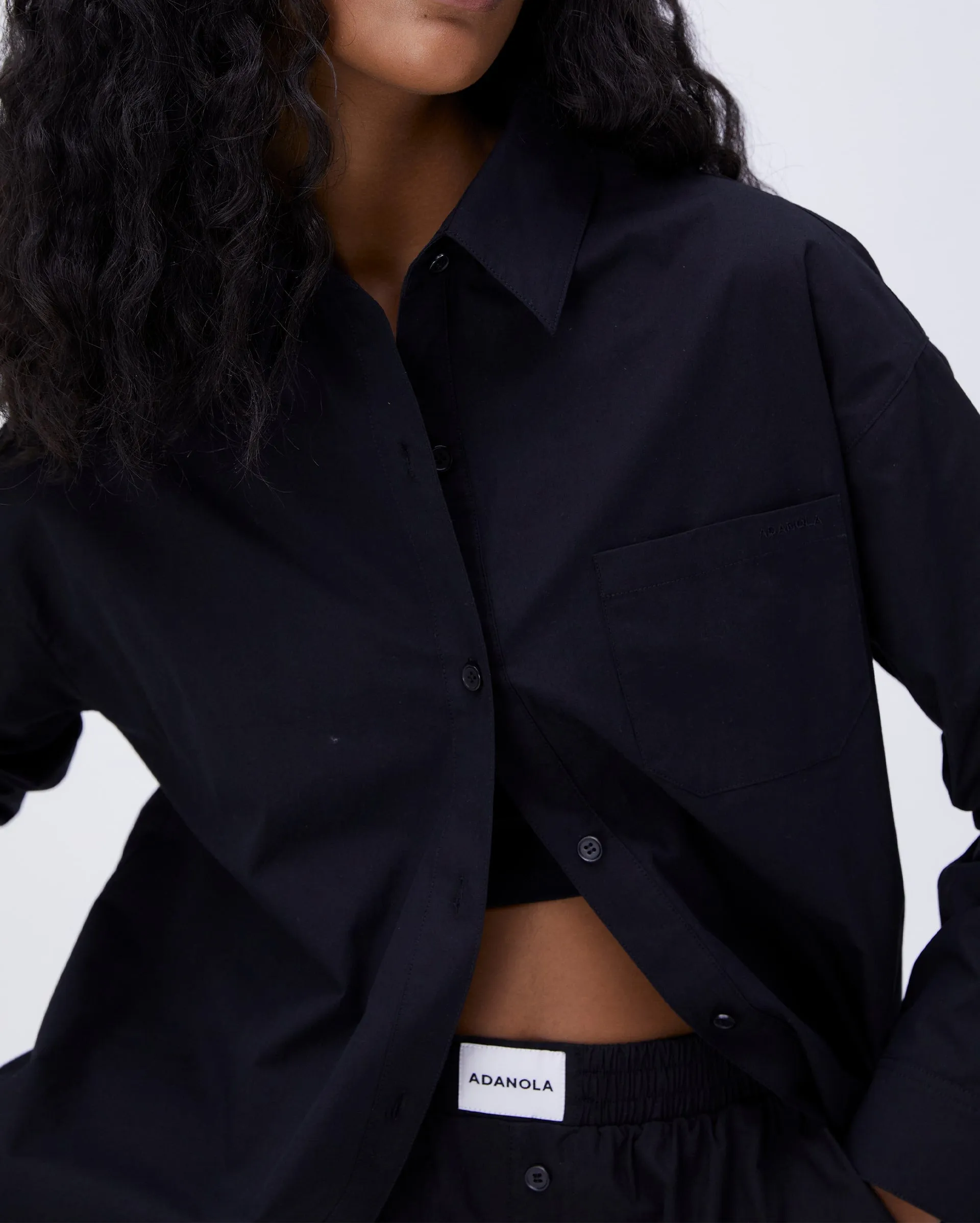 Oversized Poplin Shirt - Black