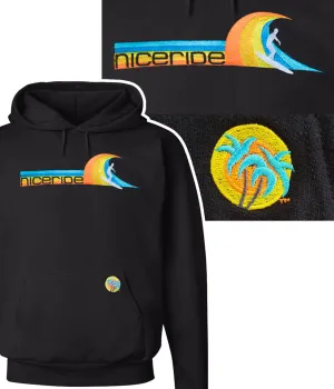 "Tasty Waves" Black Unisex Pullover Hoodie For Men And Women