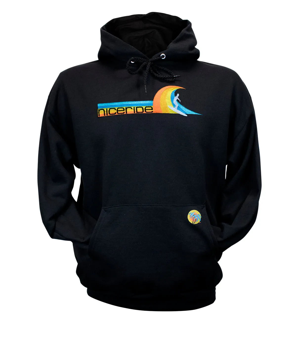 "Tasty Waves" Black Unisex Pullover Hoodie For Men And Women