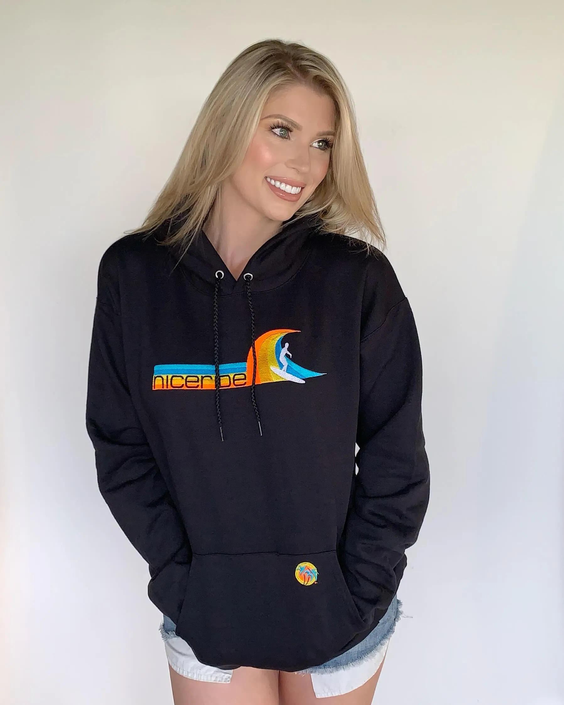 "Tasty Waves" Black Unisex Pullover Hoodie For Men And Women