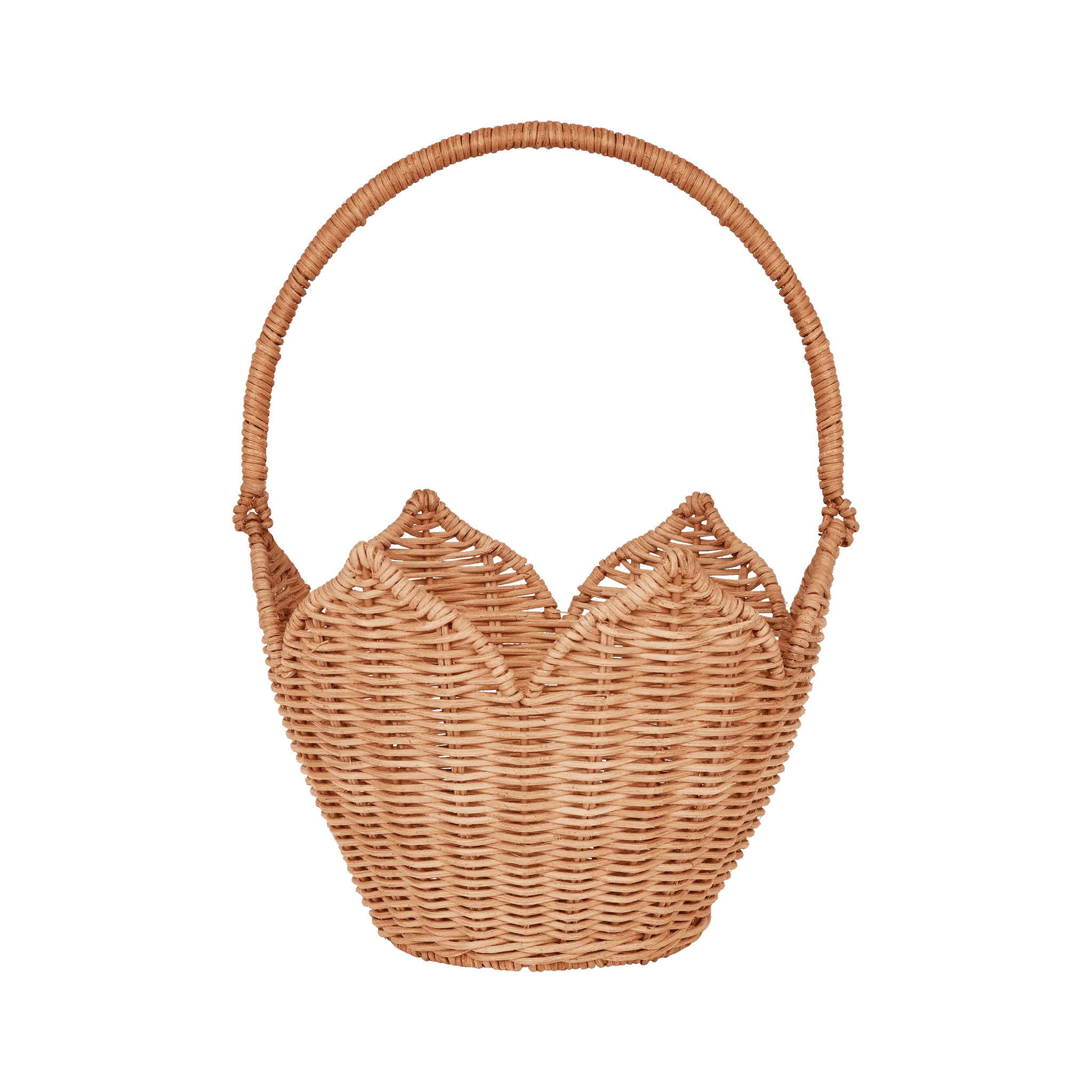 Rattan Poinsettia Carry Basket - Natural