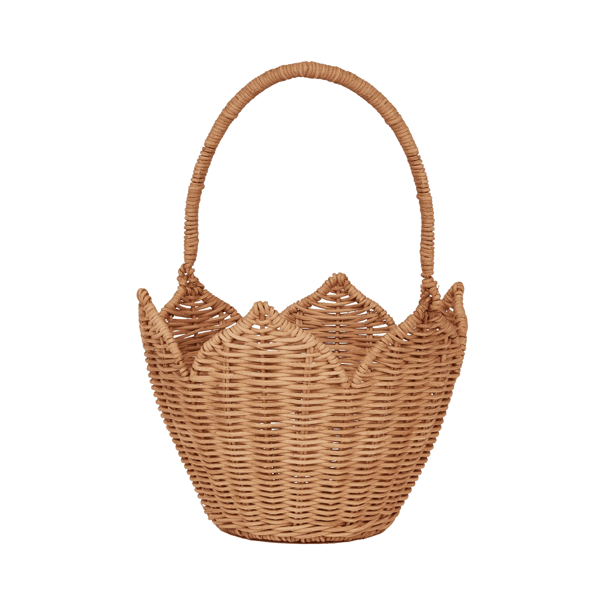 Rattan Poinsettia Carry Basket - Natural