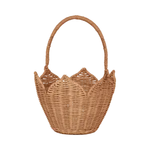 Rattan Poinsettia Carry Basket - Natural