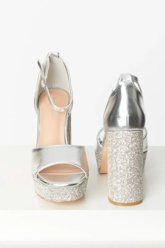 Rhinestone Detail Heel and Platform Heel