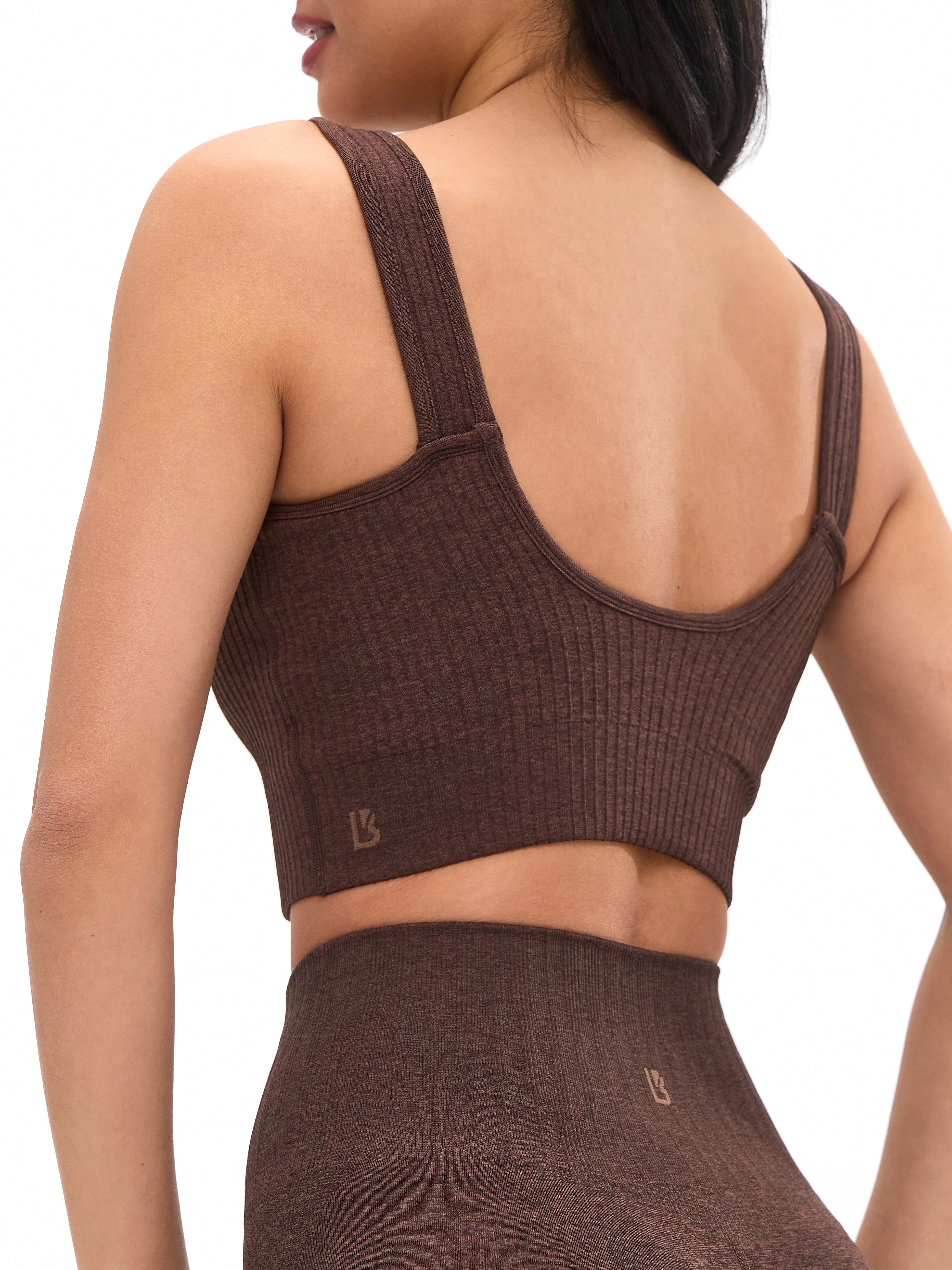 Ribbed Seamless Crop - Coffee