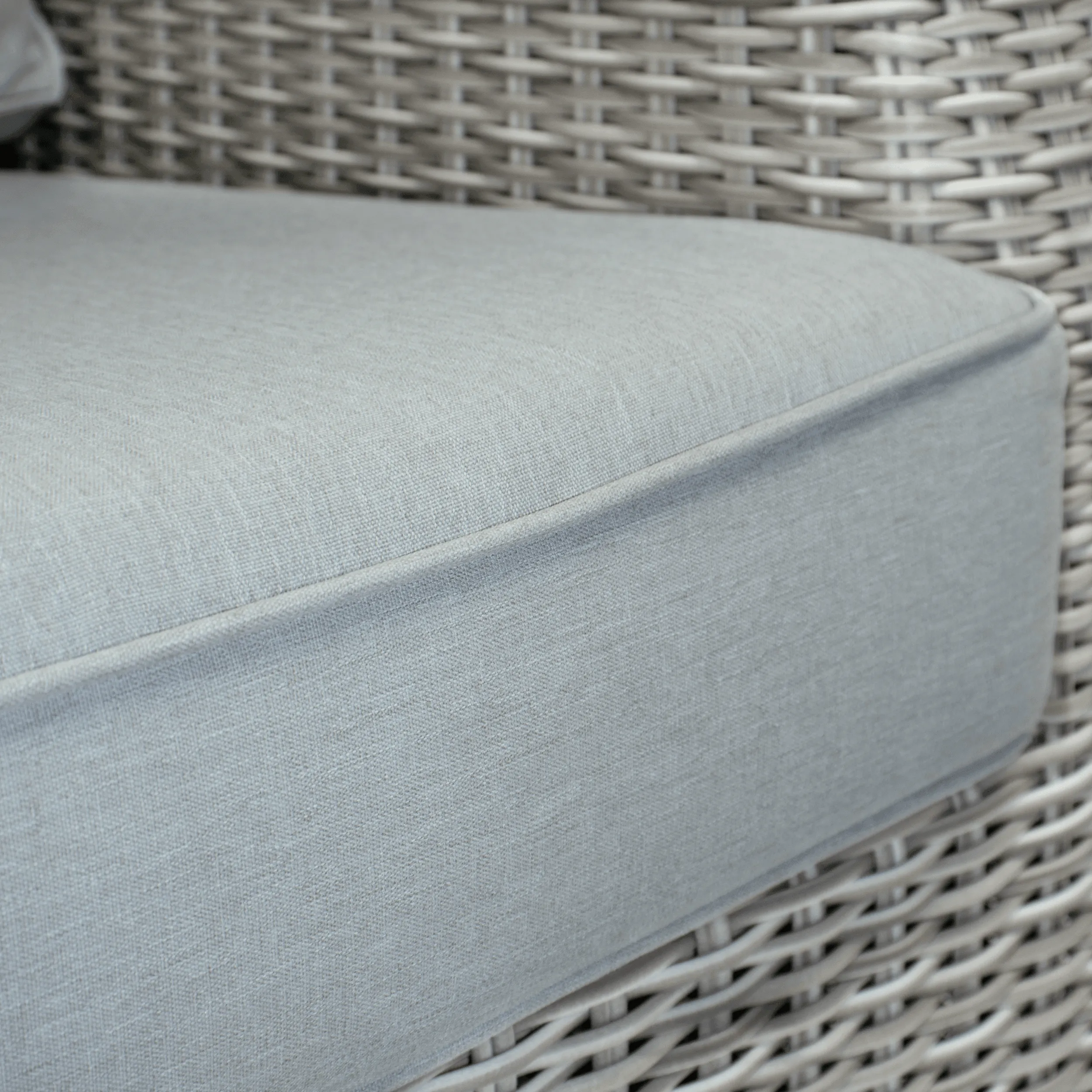 Sienna 2 Seater in Kubu Grey Synthetic Viro Rattan and Mountain Ash Sunproof All Weather Fabric