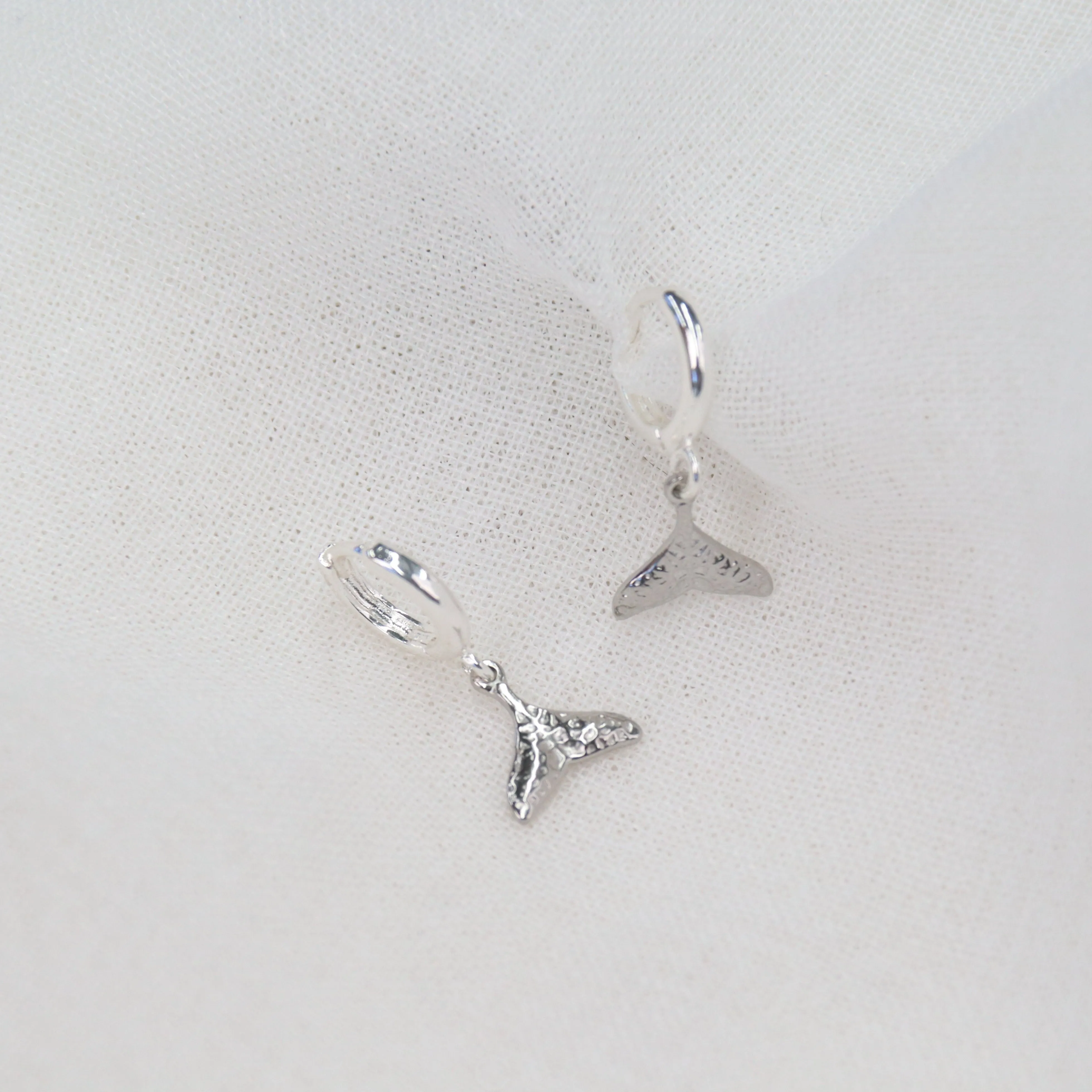 Sipadam | Textured Gold Plating or Stainless Steel Whale Tail Earrings