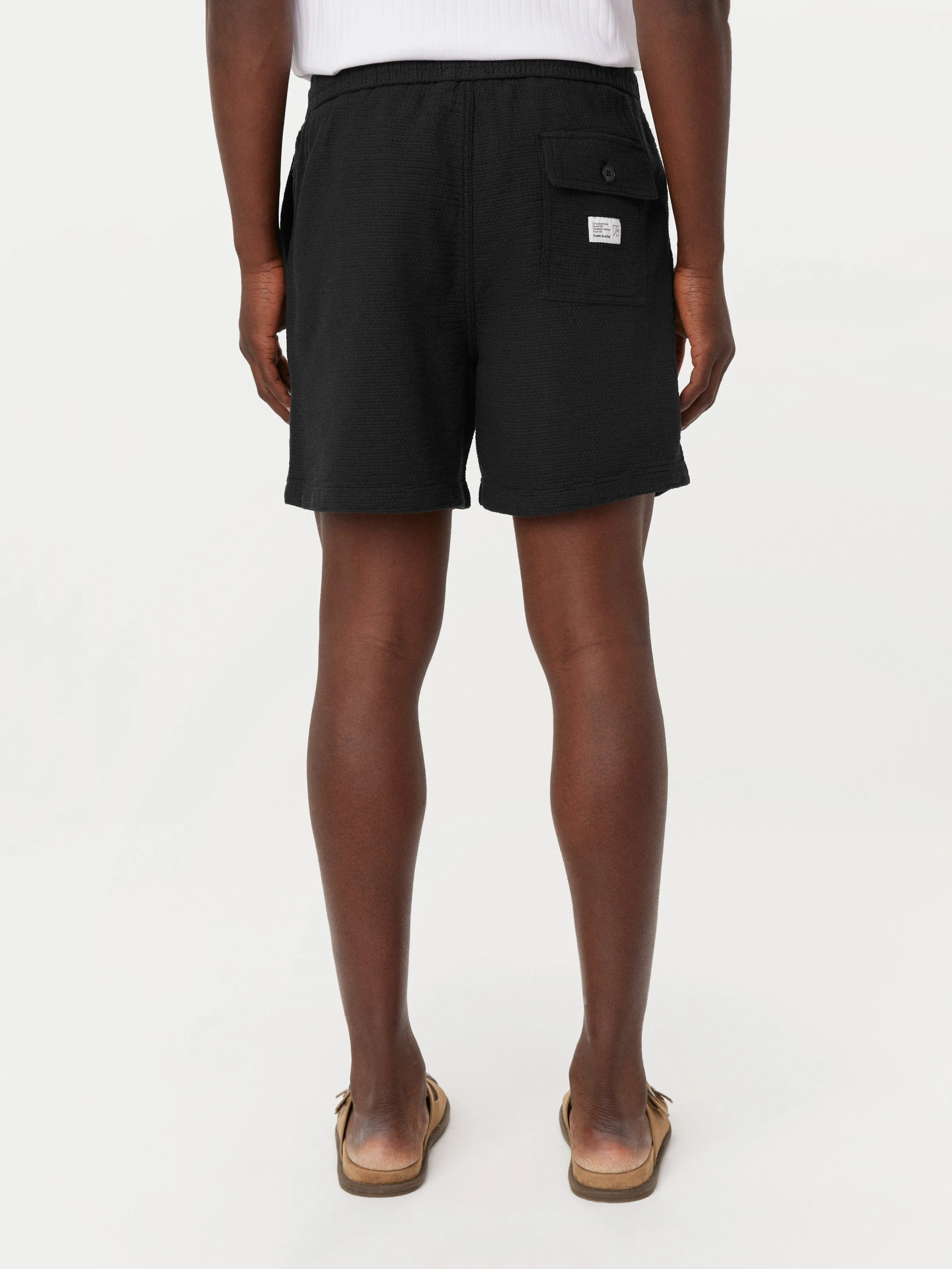 The Drawstring Short in Washed Black