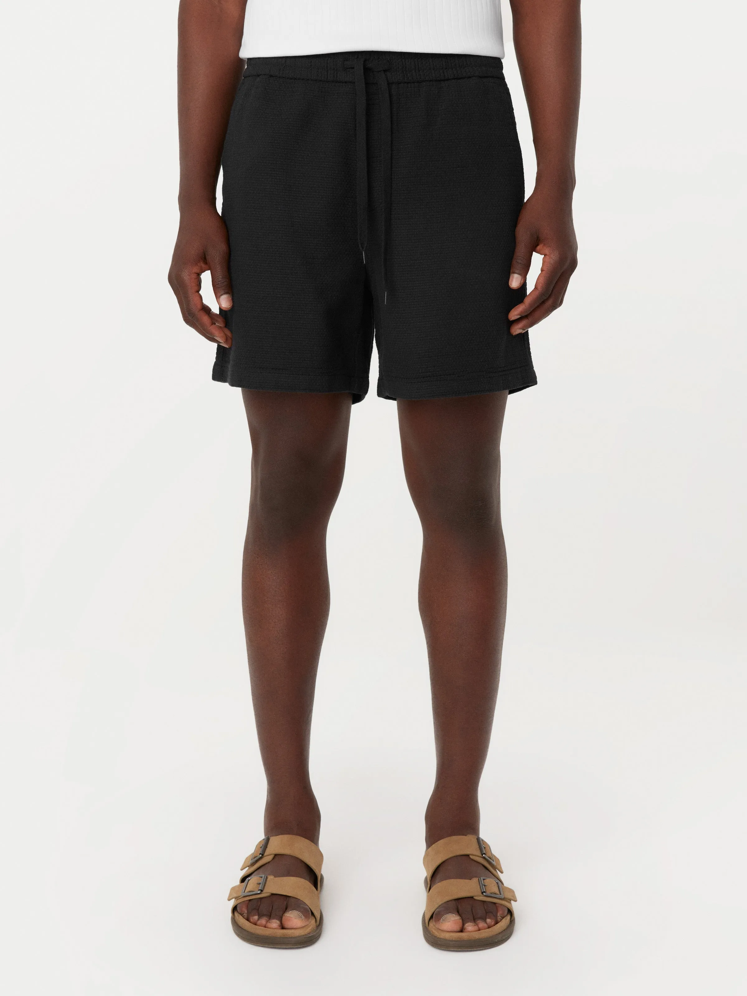 The Drawstring Short in Washed Black