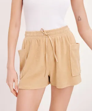 Towel Terry Patch Pocket Shorts - Sand Castle